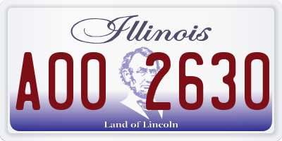 IL license plate A002630