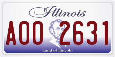 IL license plate A002631