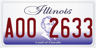 IL license plate A002633