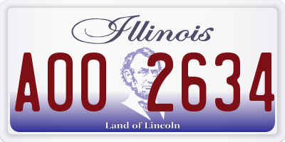 IL license plate A002634