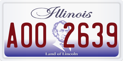 IL license plate A002639