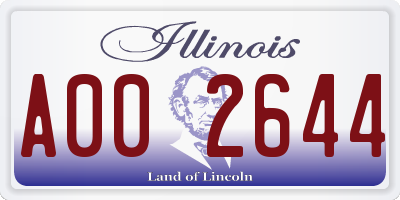 IL license plate A002644