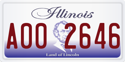 IL license plate A002646