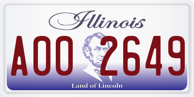 IL license plate A002649