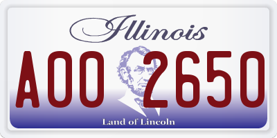 IL license plate A002650