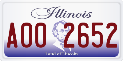 IL license plate A002652