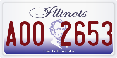 IL license plate A002653