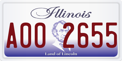 IL license plate A002655