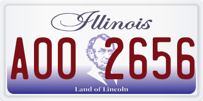 IL license plate A002656