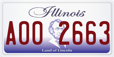 IL license plate A002663