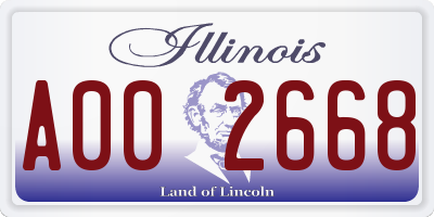 IL license plate A002668