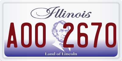 IL license plate A002670