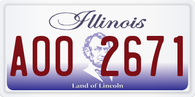 IL license plate A002671