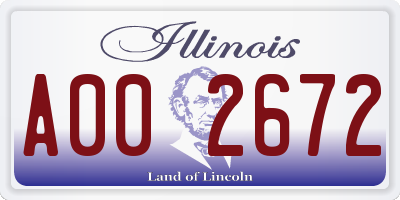 IL license plate A002672