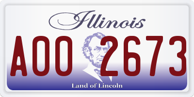 IL license plate A002673