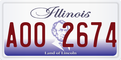 IL license plate A002674
