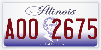 IL license plate A002675
