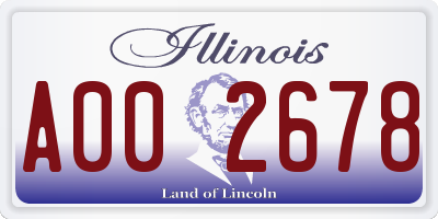 IL license plate A002678