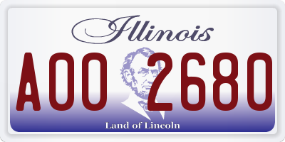 IL license plate A002680