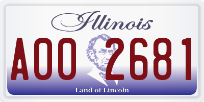 IL license plate A002681