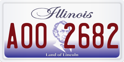 IL license plate A002682