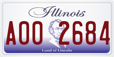 IL license plate A002684