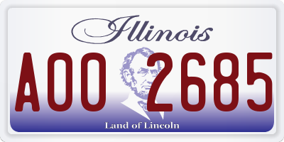 IL license plate A002685