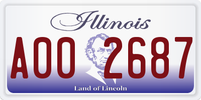 IL license plate A002687