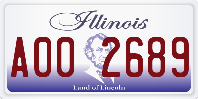 IL license plate A002689