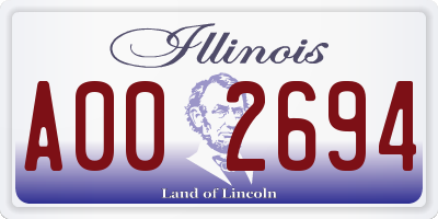 IL license plate A002694