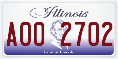 IL license plate A002702