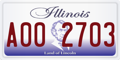 IL license plate A002703