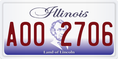IL license plate A002706