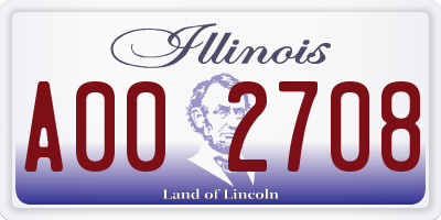 IL license plate A002708