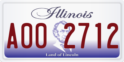 IL license plate A002712