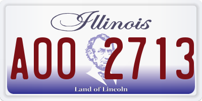 IL license plate A002713