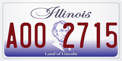 IL license plate A002715