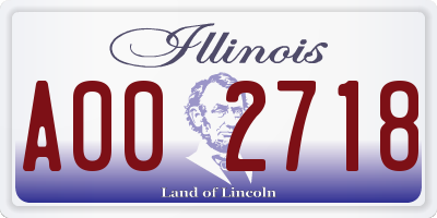 IL license plate A002718