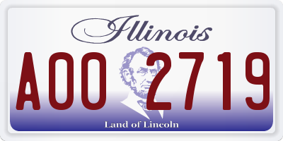 IL license plate A002719