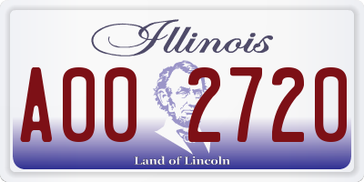 IL license plate A002720