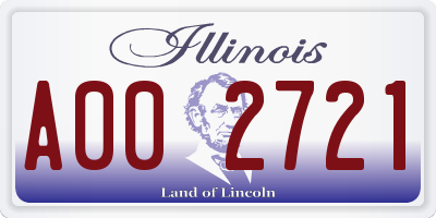 IL license plate A002721