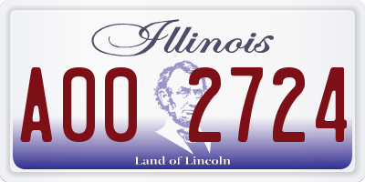 IL license plate A002724