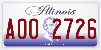 IL license plate A002726