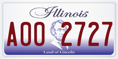 IL license plate A002727