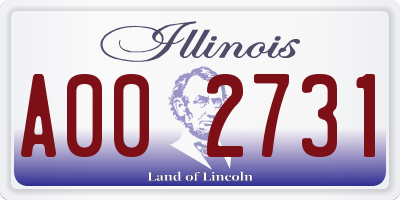 IL license plate A002731