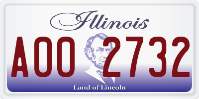 IL license plate A002732