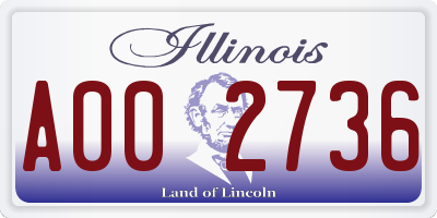 IL license plate A002736