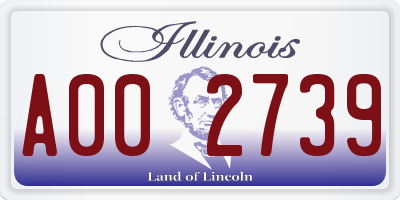 IL license plate A002739