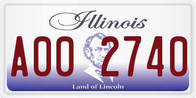 IL license plate A002740