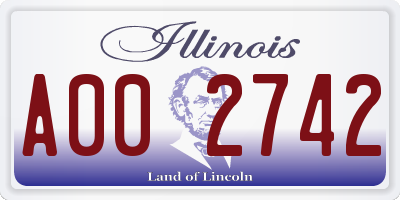 IL license plate A002742